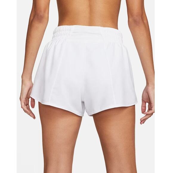 Nike One Women's White Dri-FIT Mid-Rise 3" Brief-Lined Shorts Size L - Picture 3 of 7